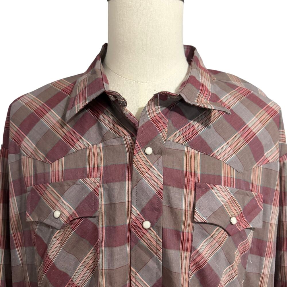 Sundance Career Club Plaid Pearl Snap Button Down Shirt Sz 3XL Western Rodeo